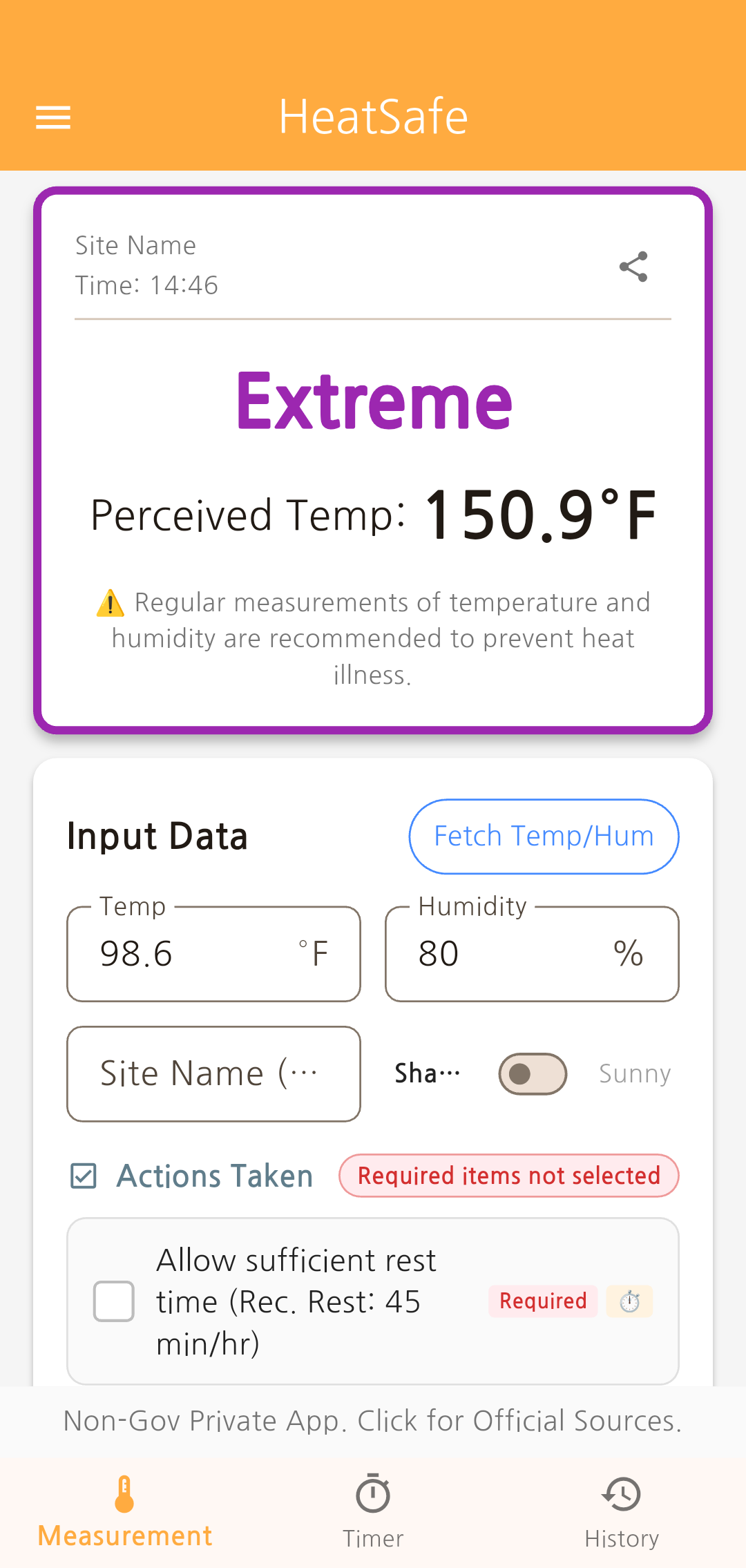 HeatSafe Main Dashboard